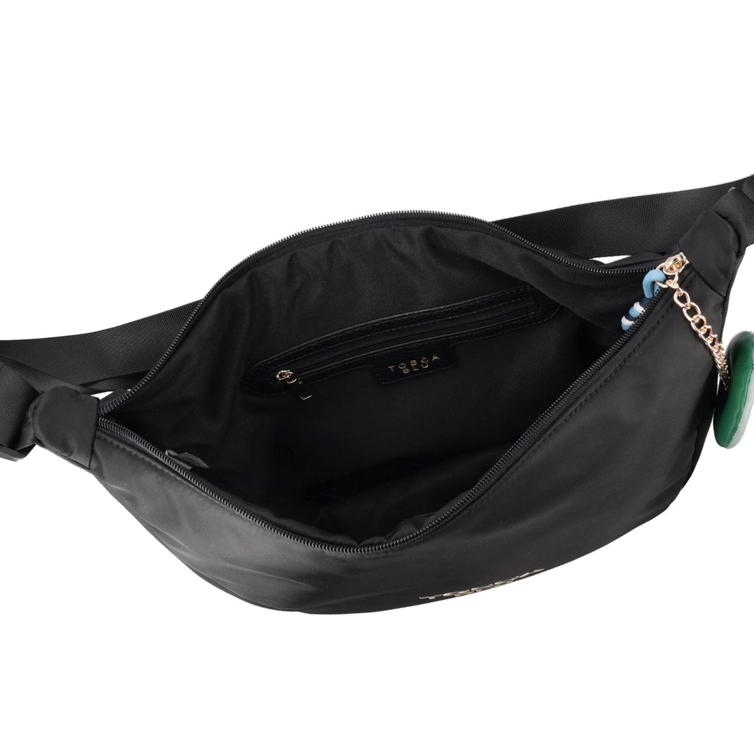 BLACK LIQUIRIZIA SHOULDER BAG WITH CHARM