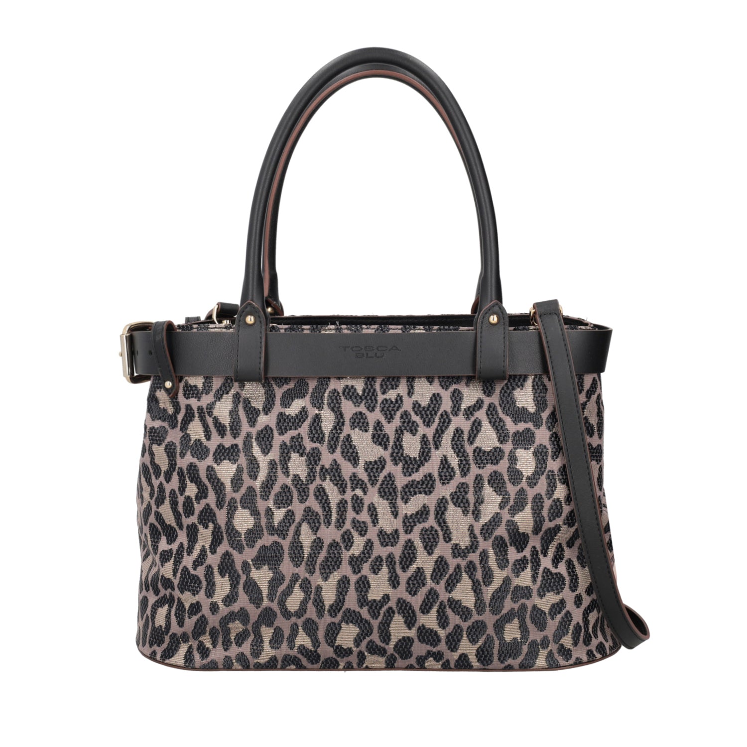 Black Penelope Large Shopping Bag With Print