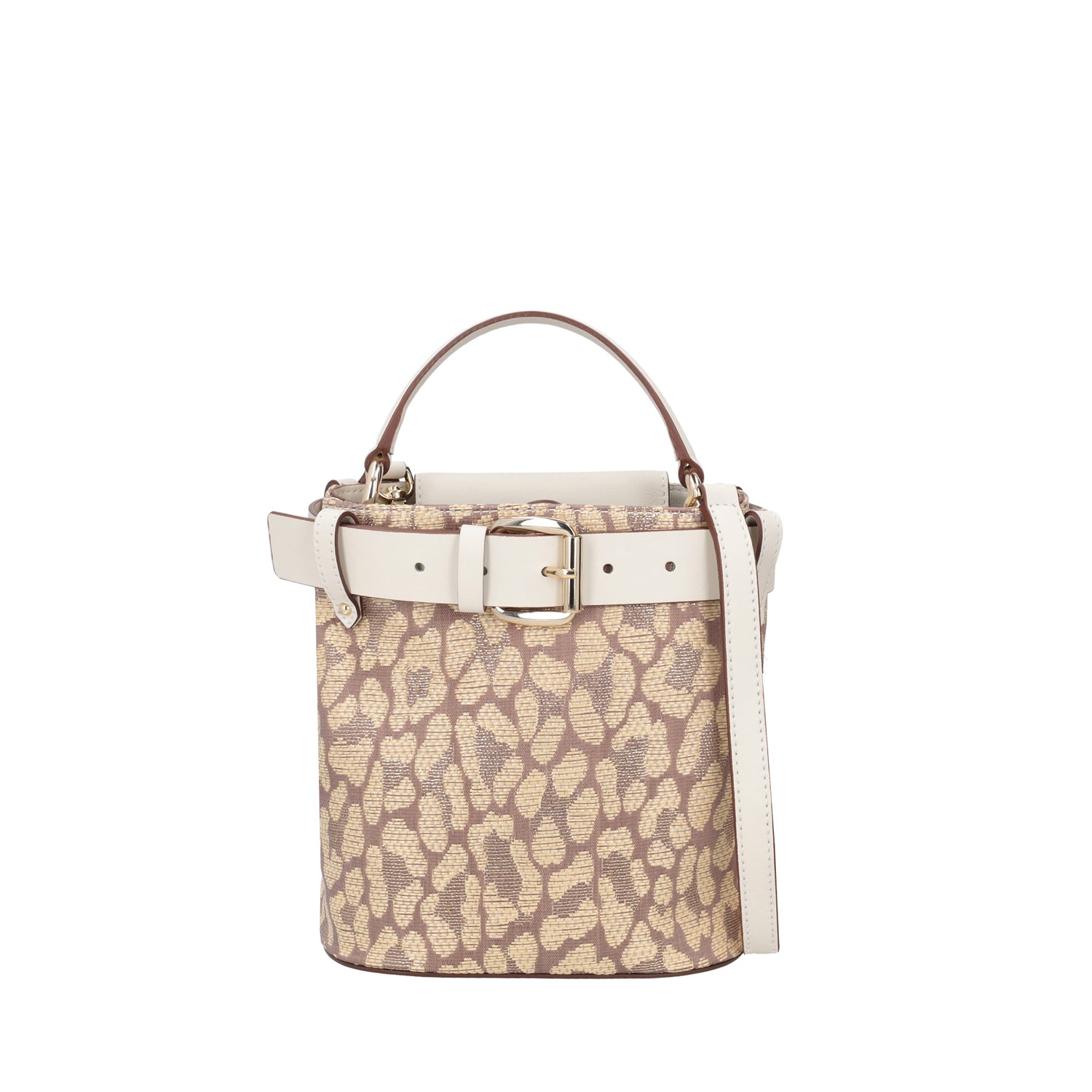 Ivory Penelope Bucket Bag With Print