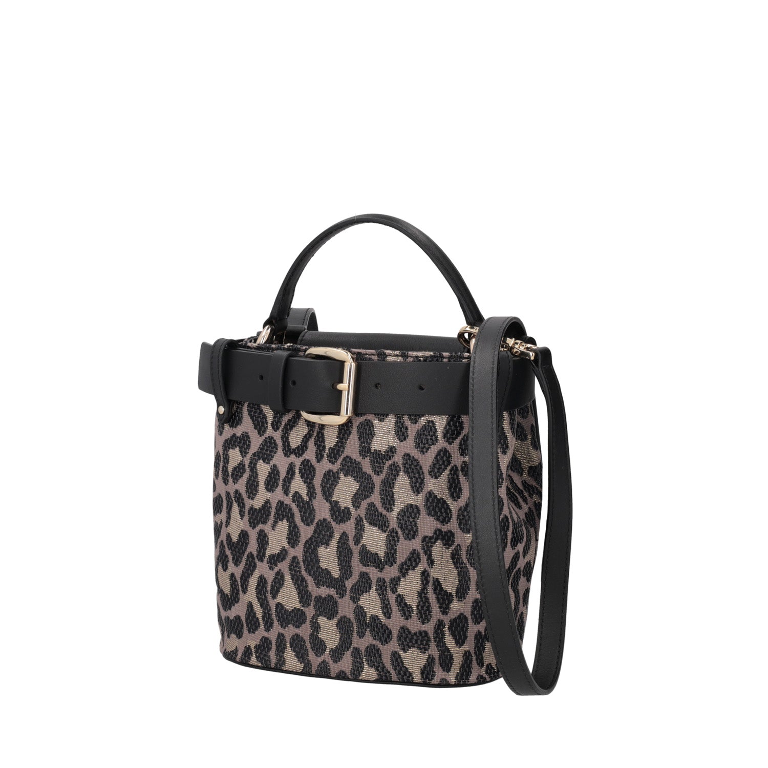 Black Penelope Bucket Bag With Print