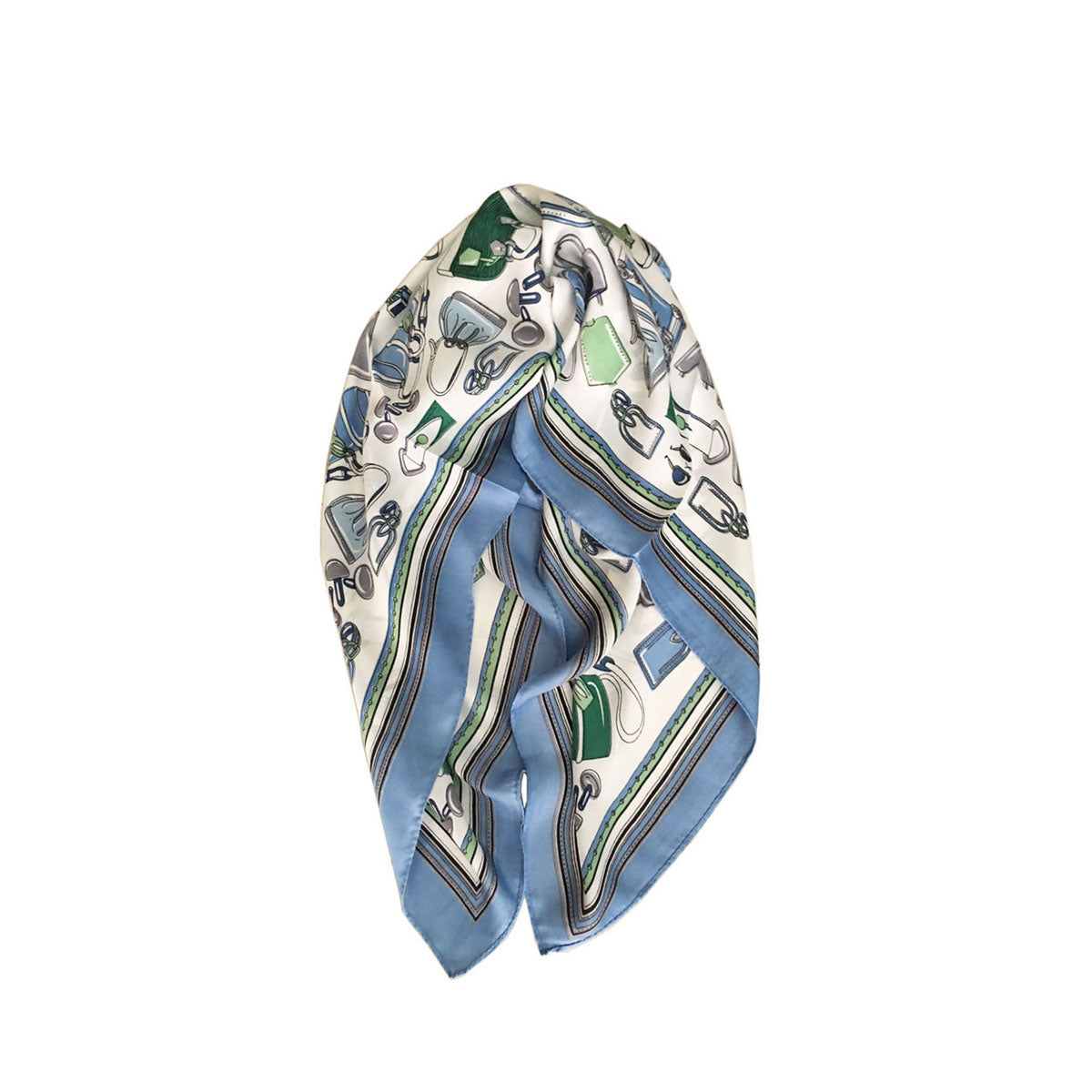 Foulard ananas con stampa colore blu