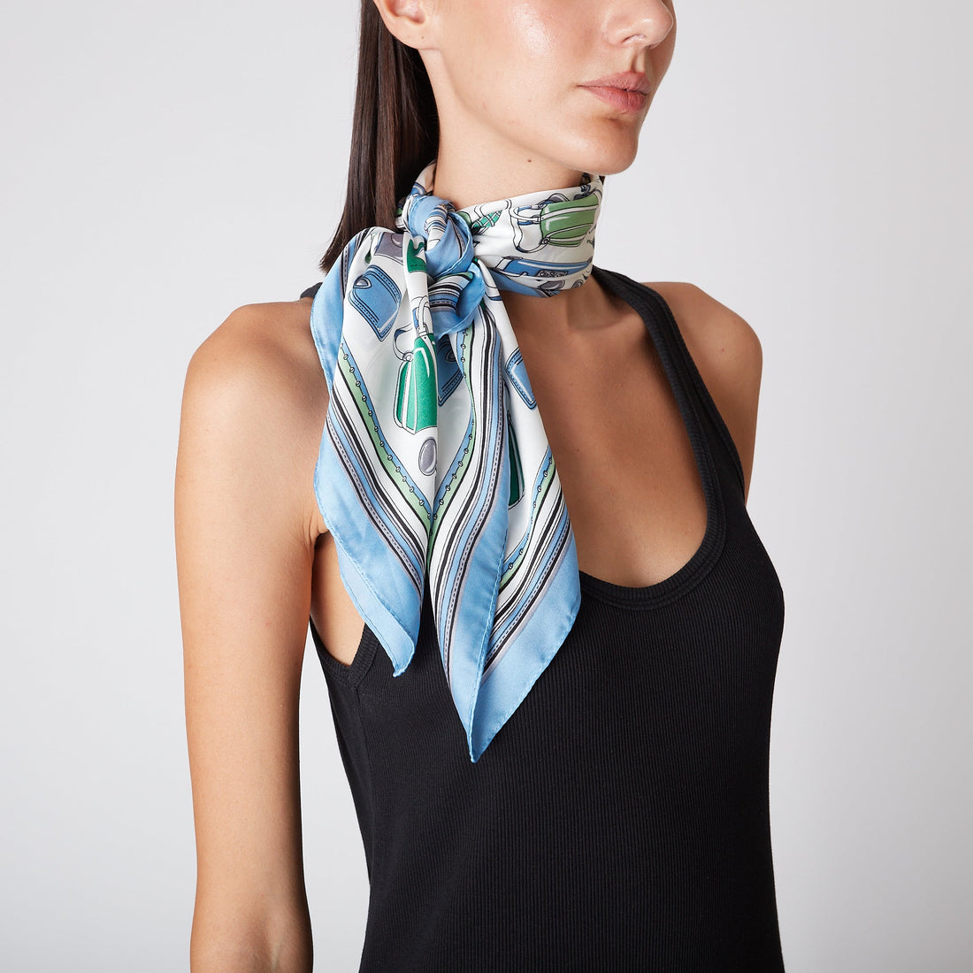 BLUE ANANAS PRINTED SCARF